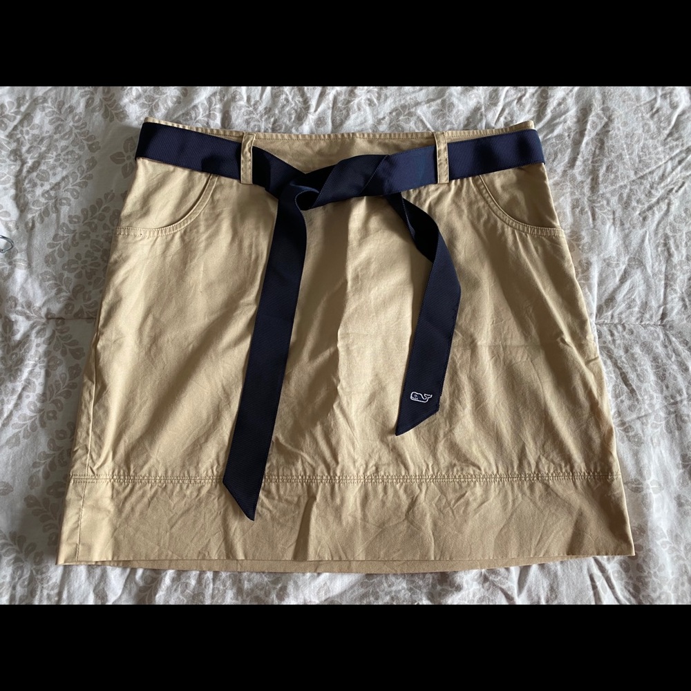 Vineyard Vines Women Tan Skirt w/ Ribbon Belt - 8